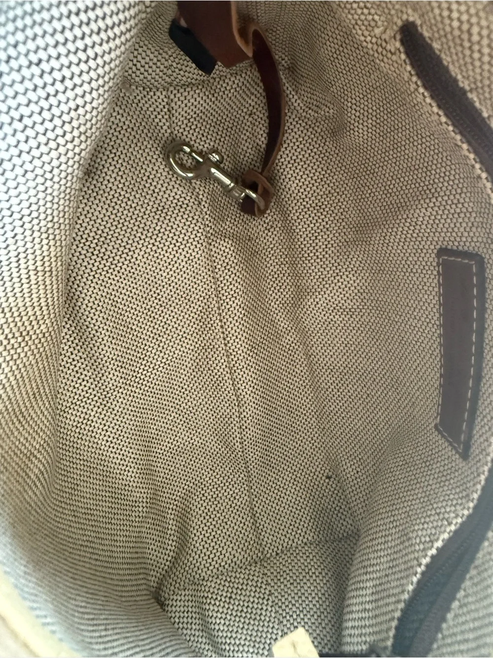 Vintage Dooney & Bourke Cream Leather Hobo Bag